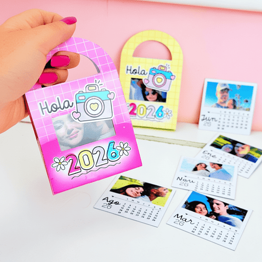 Diseños Plantillas Calendario Polaroid En Canva Con Bolsita 2026 Archivos Power Point y PDF