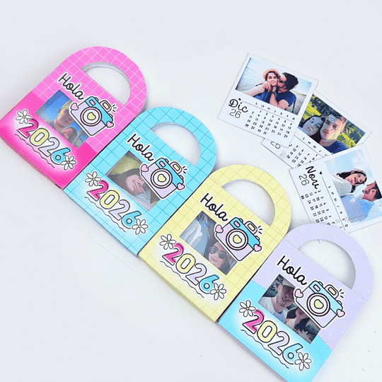 Diseños Plantillas Calendario Polaroid En Canva Con Bolsita 2026 Archivos Power Point y PDF