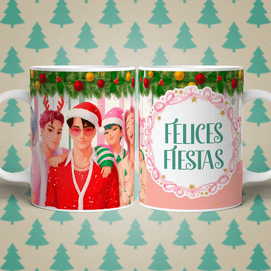 6 Diseños Plantillas Tazas Demon Hunters Navidad Archivos PNG