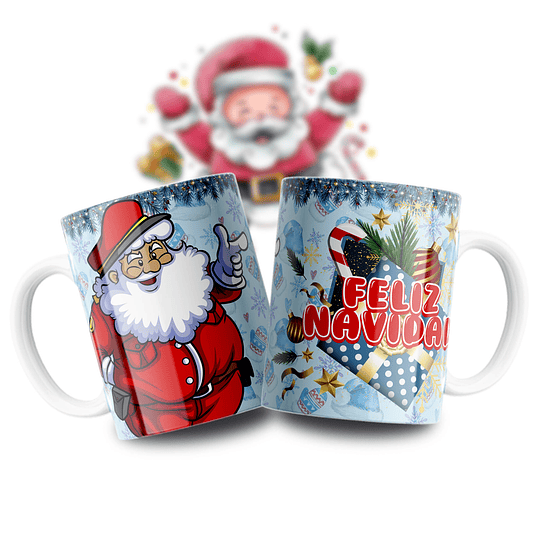 11 Diseños Plantillas Tazas Santa Caricatura Archivos PNG y Photoshop