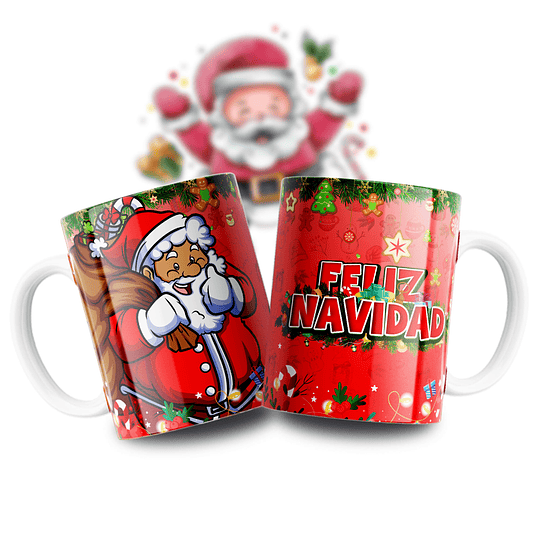 11 Diseños Plantillas Tazas Santa Caricatura Archivos PNG y Photoshop