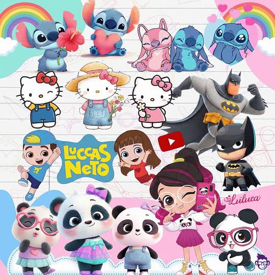 Diseños Plantilla Etiquetas Escolares Mascotas y Personajes 2026 Archivos Png