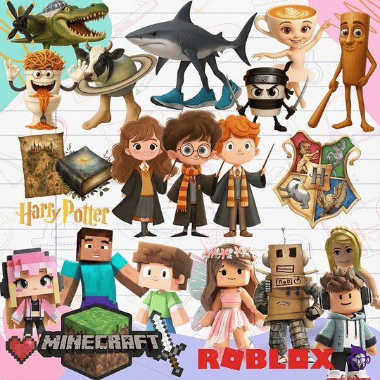 Diseños Plantilla Etiquetas Escolares Mascotas y Personajes 2026 Archivos Png