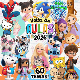 Diseños Plantilla Etiquetas Escolares Mascotas y Personajes 2026 Archivos Png