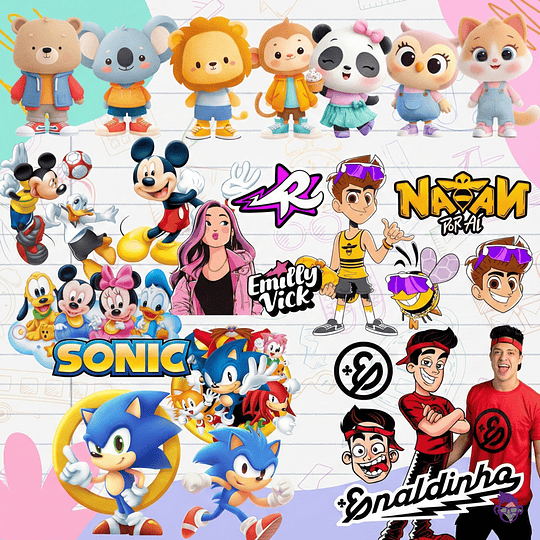 Diseños Plantilla Etiquetas Escolares Mascotas y Personajes 2026 Archivos Png