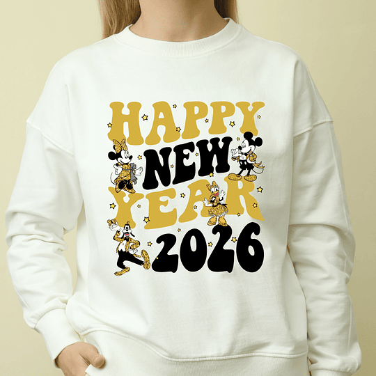 10 Diseños Plantillas Camisa Poleras Disney Año Nuevo 2026 Archivos PNG