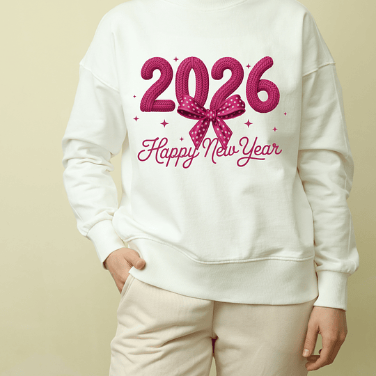 6 Diseños Plantillas Camisa Poleras Bordado Año Nuevo 2026 Archivos PNG
