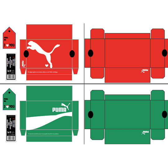 12 Plantillas de Diseño Cajas de Zapatos San Valentín Archivos PDF