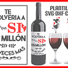 Plantillas de Diseño para Botellas San Valentín Archivos SVG y Studio