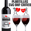 Plantillas de Diseño para Botellas San Valentín Archivos SVG y Studio