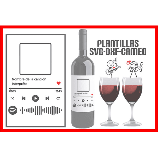 Plantillas de Diseño para Botellas San Valentín Archivos SVG y Studio