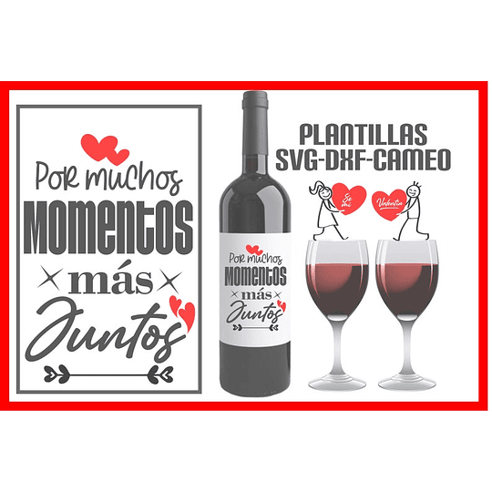 Plantillas de Diseño para Botellas San Valentín Archivos SVG y Studio