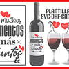 Plantillas de Diseño para Botellas San Valentín Archivos SVG y Studio