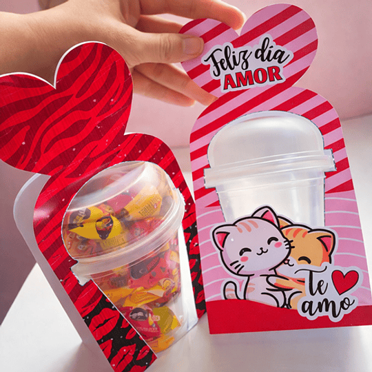 2 Plantillas de Diseño Porta Vasos San Valentín Archivos PDF