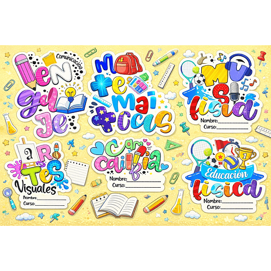 27 Plantillas de Diseño Pack Asignaturas 2026 Archivos PNG y Power Point