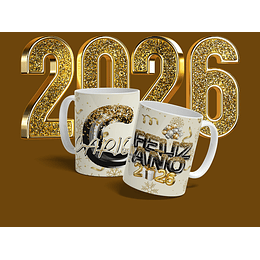 Plantillas de Diseño Tazas Año Nuevo 3 2026 Archivos Editables Photoshop