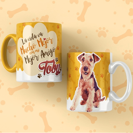 25 Plantillas de Diseño Tazas Mascotas 2 Archivos Editables PSD y JPG