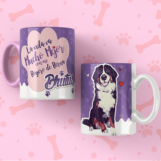 25 Plantillas de Diseño Tazas Mascotas 2 Archivos Editables PSD y JPG