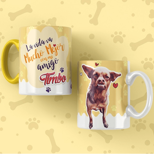 25 Plantillas de Diseño Tazas Mascotas 2 Archivos Editables PSD y JPG