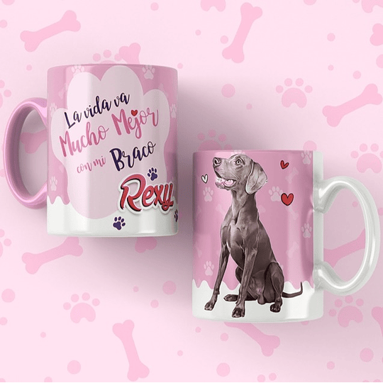 25 Plantillas de Diseño Tazas Mascotas 2 Archivos Editables PSD y JPG