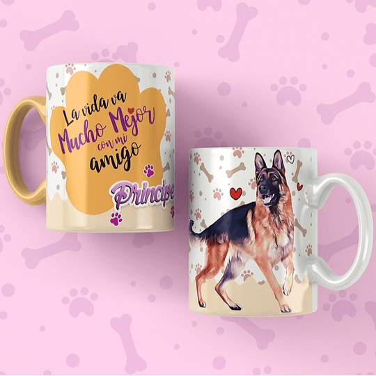 25 Plantillas de Diseño Tazas Mascotas 2 Archivos Editables PSD y JPG