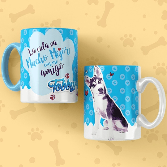 25 Plantillas de Diseño Tazas Mascotas 2 Archivos Editables PSD y JPG