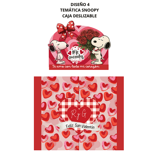 Plantillas de Diseño Cajas Deslizables San Valentín Archivos PDF