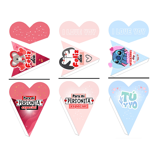 14 Plantillas de Diseño Conos San Valentín Archivos PDF