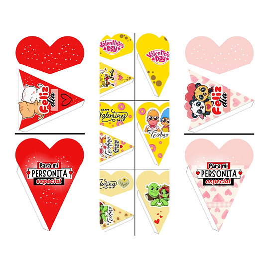 14 Plantillas de Diseño Conos San Valentín Archivos PDF