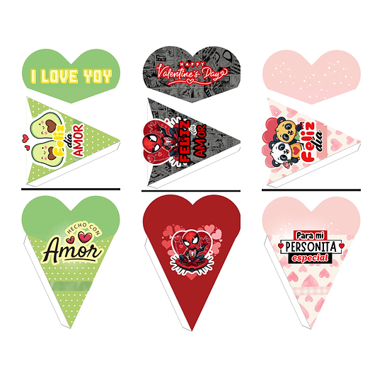 14 Plantillas de Diseño Conos San Valentín Archivos PDF