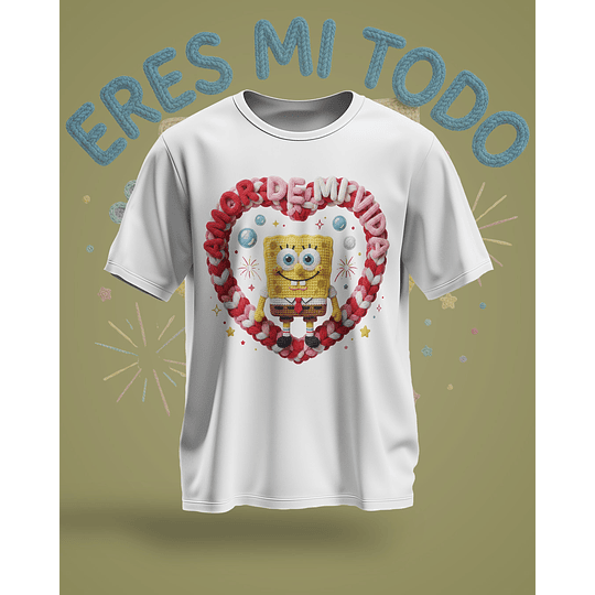 12 Plantillas de Diseño Remera Camiseta Bob Esponja San Valentín Archivos PNG