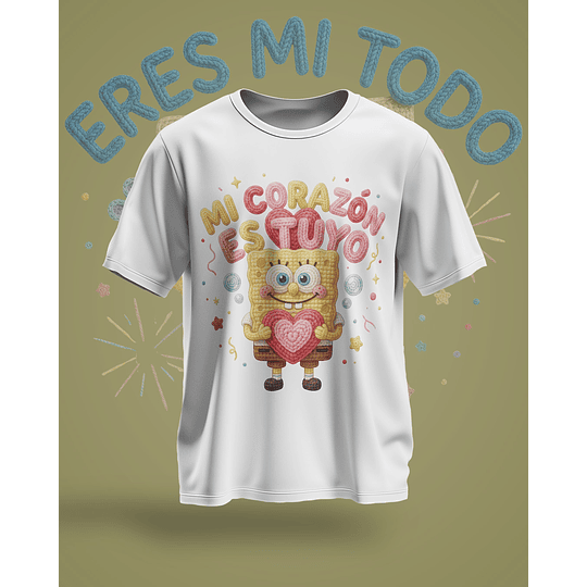 12 Plantillas de Diseño Remera Camiseta Bob Esponja San Valentín Archivos PNG