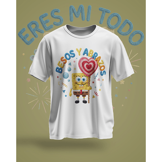 12 Plantillas de Diseño Remera Camiseta Bob Esponja San Valentín Archivos PNG