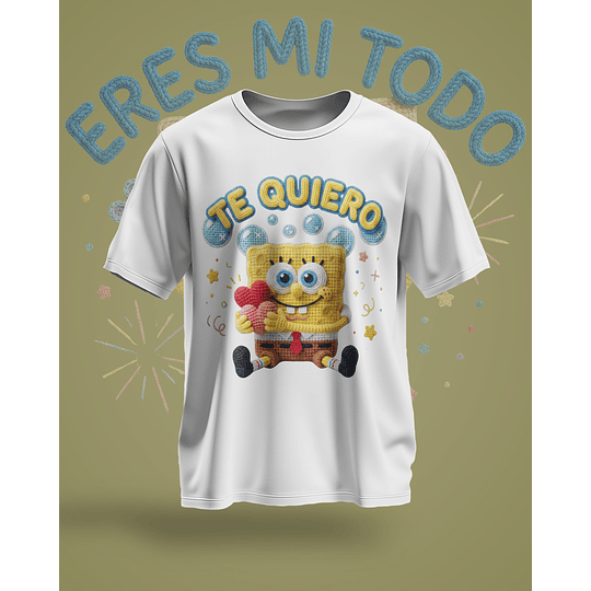 12 Plantillas de Diseño Remera Camiseta Bob Esponja San Valentín Archivos PNG