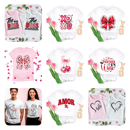 48 Plantillas de Diseño Remera Camiseta San Valentín Archivos PNG