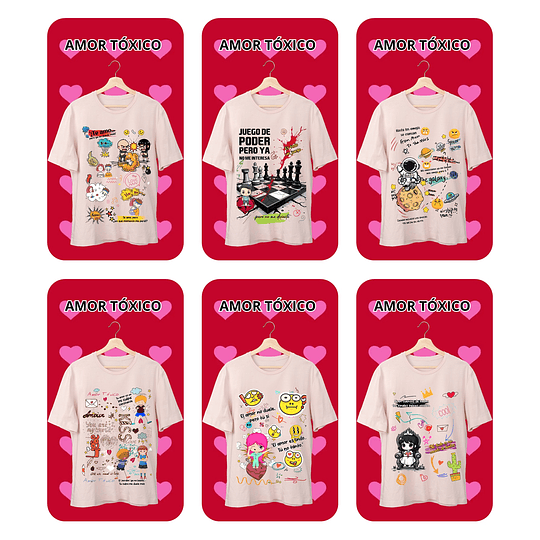 11 Plantillas de Diseño Remera Camiseta Tóxico San Valentín Archivos PNG