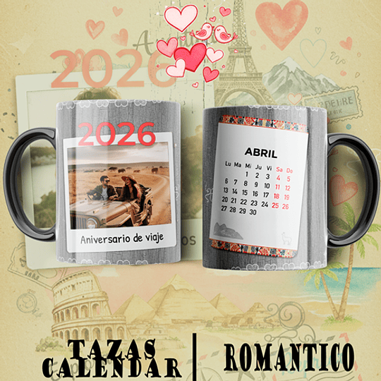 12 Plantillas de Diseño Tazas Calendarios 2026 San Valentín Archivos PSD