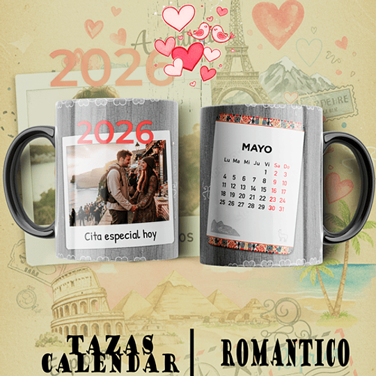 12 Plantillas de Diseño Tazas Calendarios 2026 San Valentín Archivos PSD