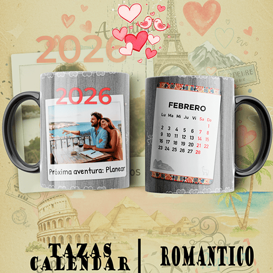 12 Plantillas de Diseño Tazas Calendarios 2026 San Valentín Archivos PSD