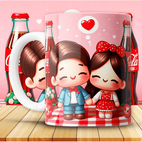 12 Plantillas de Diseño Tazas Coca Cola San Valentín Archivos JPG