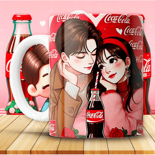 12 Plantillas de Diseño Tazas Coca Cola San Valentín Archivos JPG
