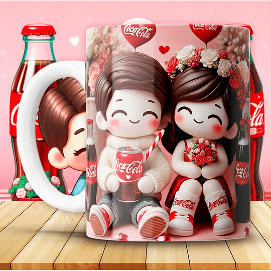 12 Plantillas de Diseño Tazas Coca Cola San Valentín Archivos JPG