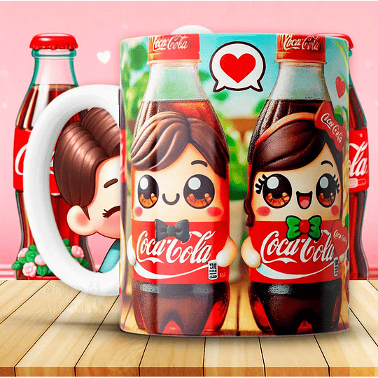 12 Plantillas de Diseño Tazas Coca Cola San Valentín Archivos JPG