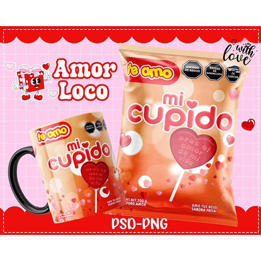 Plantillas de Diseño Tazas Golosinas San Valentín Archivos PNG y PSD