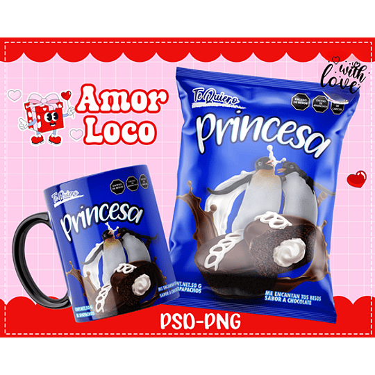 Plantillas de Diseño Tazas Golosinas San Valentín Archivos PNG y PSD
