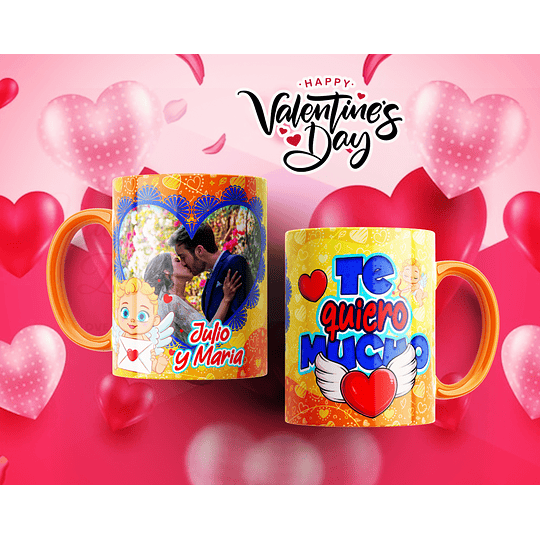 12 Plantillas de Diseño Tazas Te Quiero Mucho San Valentín Archivos Editables PSD