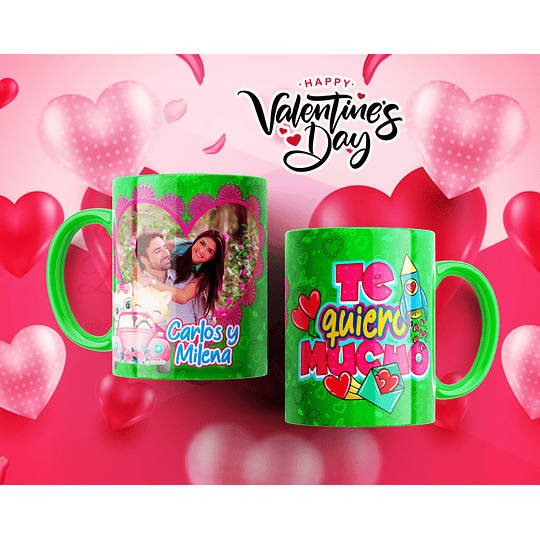 12 Plantillas de Diseño Tazas Te Quiero Mucho San Valentín Archivos Editables PSD