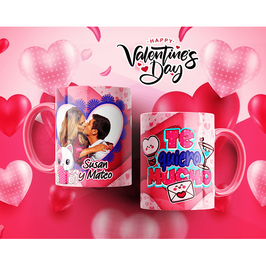 12 Plantillas de Diseño Tazas Te Quiero Mucho San Valentín Archivos Editables PSD