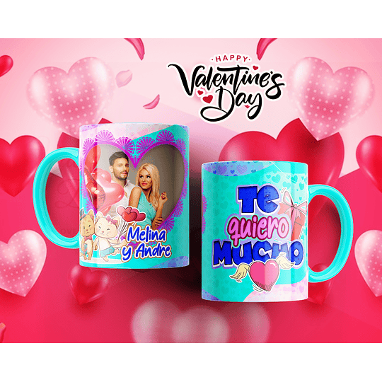 12 Plantillas de Diseño Tazas Te Quiero Mucho San Valentín Archivos Editables PSD