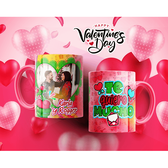 12 Plantillas de Diseño Tazas Te Quiero Mucho San Valentín Archivos Editables PSD